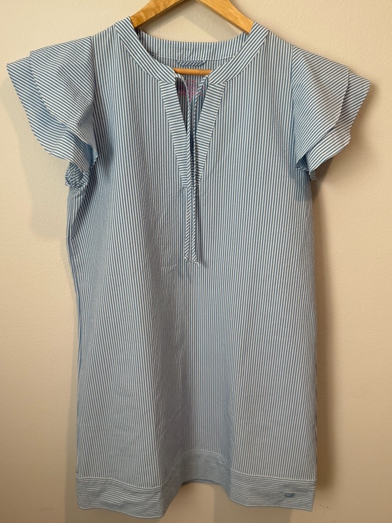 Vineyard Vines Other - Vineyard Vines Performance Dress Cover up Blue Stripe Seersucker EUC Size Small